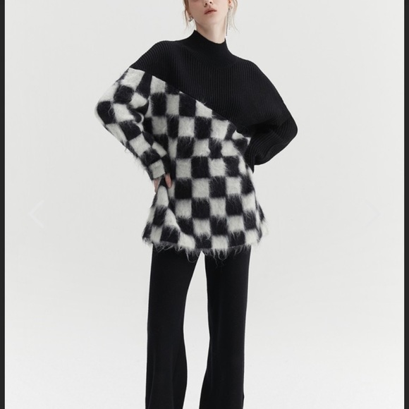 Rumia SINGER CHECKERED KNIT (BLACK) size: L